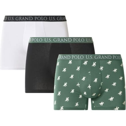 ESMARA MEN Heren boxer, 3 stuks (groen/zwart/wit, M)