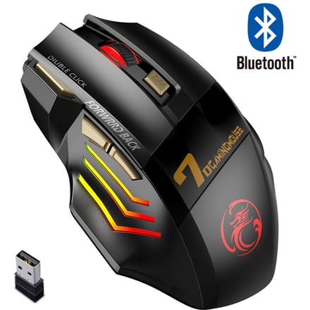 Oplaadbare draadloze muis Bluetooth Gamer Gaming-muis Computer Ergonomische Mause met achtergrondverlichting Rgb Stille muizen voor laptop Pc Bluetooth mouse gray