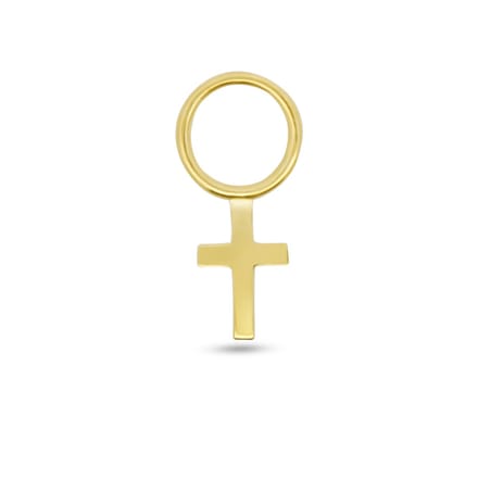New Bling - 9NBG-O151 - 14K goud – Oorbelhanger - per stuk – Kruis