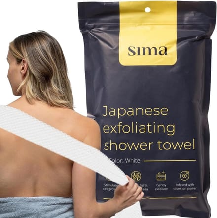 Exfoliërende washand - Scrub handdoek - Huidvernieuwing stimuleren - Zeshoekige vezels - Extra lang - Wit
