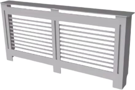 Radiatorombouw Grandiose - 172x92 cm - Ombouw rooster - Horizontale panelen - MDF - Stijlvol - Grijs