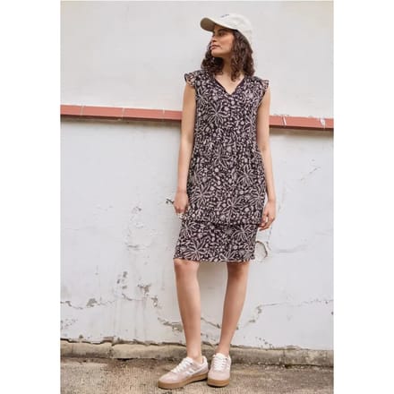 Knielange chiffon jurk met print