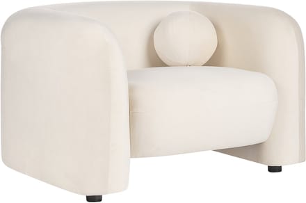 LEIREN - Fauteuil - Gebroken wit - Fluweel