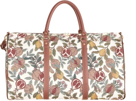 Weekendtas - met schouderband – Gobelinstof - Pomegranate and Lemon