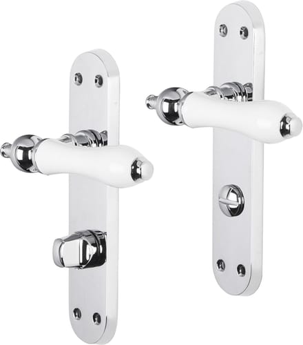 IMPRESSO BRISBANE KRUK MET SCHILD OVAAL WC63 SCHROEF CHROOM WIT