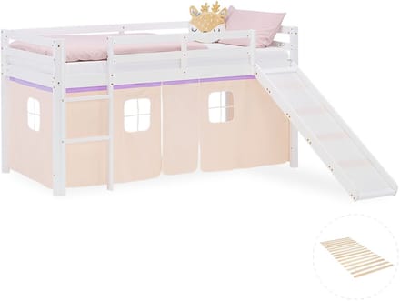 Homestyle4u Hoogslaper - 90x200 cm - perzik - met lattenbodem