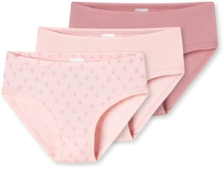 Slips, set van 3, bloemetjes, roze - Fine Rib 92