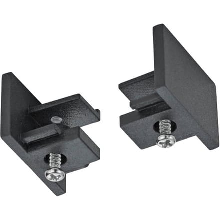 Spanningsrail Eindkap - 2 Stuks - DUOLINE - 2 Fase - Mat Zwart