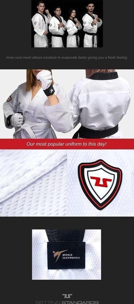 Tusah WT Easy Fit Fighter Dobok Zwart 170cm