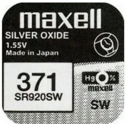 Maxell 371 / SR920SW zilveroxide knoopcel horlogebatterij 2 (twee) stuks