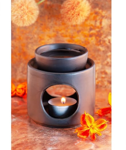 Aromalamp zwart keramiek