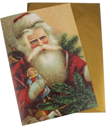 Dubbele kaart m envelop Kerstman 11,5x17cm