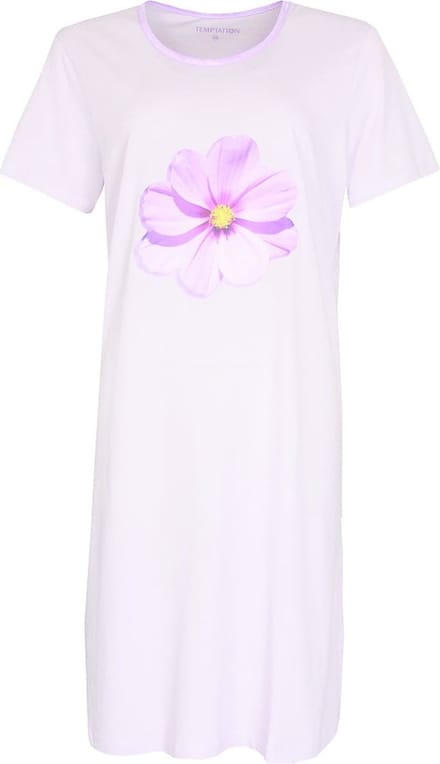 Temptation Dames Bigshirt - Bloemenprint - Paars - Maat 3XL