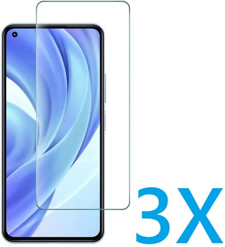 Glasplaatje Geschikt voor: Xiaomi Mi 10T Pro - 3x Screenprotector - screen protector - glas - bescherm - beschermglas