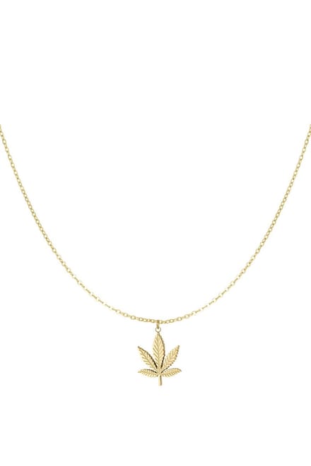 Bijoutheek Collier Cannabis Goud