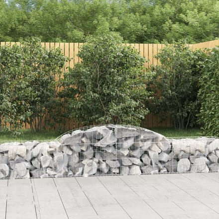 vidaXL - Schanskorven - 8 - st - gewelfd - 300x50x40/60 - cm - gegalvaniseerd - ijzer