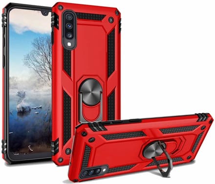 Hoesje Geschikt Voor Samsung Galaxy A2 Core Armor Hoesje Ringhouder TPU - Rood