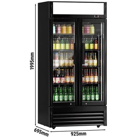 GGM Gastro Getränkekühlschrank - 630 Liter - mit 2 Glastüren & Werbedisplay