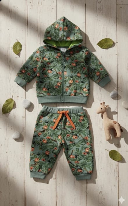 Jungle dieren vest & broek set jongens