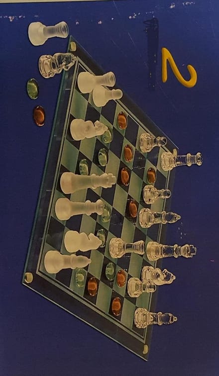 Design schaakspel - Glazen schaakset - Strategisch Spel - Echt Glas - 25x25 cm - Transparant