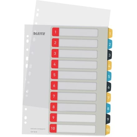 Leitz Cosy Printbare  PP Tabbladen - 1-10 Numerieke Tabbladen - Tabbladen a4 - Tabbladen Voor Ordners
