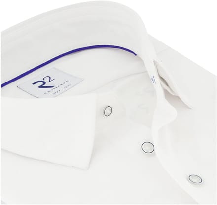 R2 Overhemd Uni Wit - Maat 43 - Heren - Overhemden Formeel