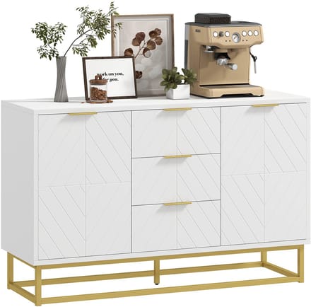 HOMCOM Dressoir - Hout - 120x40x76cm - Wit