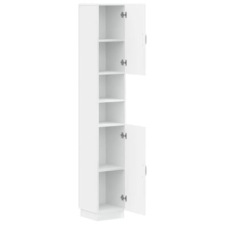 vidaXL - Badkamerkast - met - Open - Plank - HOORN - Wit - 30 - x - 31 - x - 187 - cm