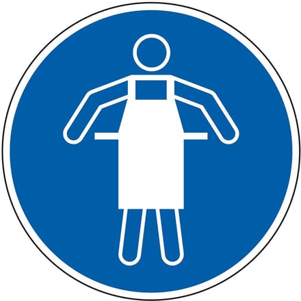 Veiligheidsschort verplicht sticker - ISO 7010 - M026 300 mm