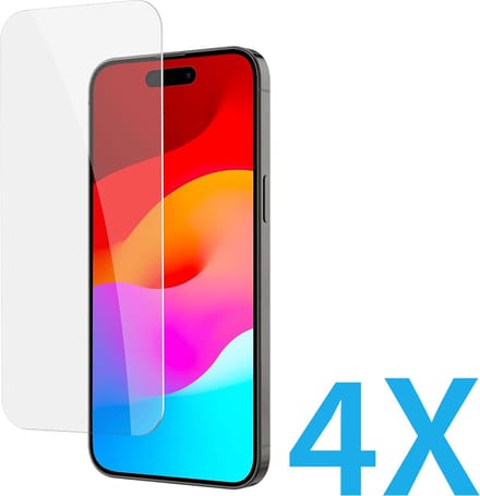 Glasplaatje Geschikt voor: Apple iPhone 16 Plus - 4x Screenprotector - screen protector - glas - bescherm - beschermglas