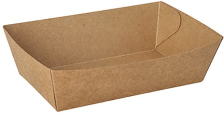 50 Snackbakje, karton pure 4,3 cm x 13 cm x 7,8 cm bruin