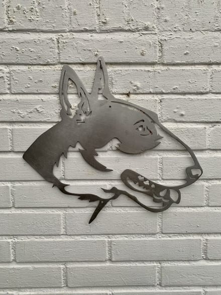 Metalen Hond - Bull Terrier - Wandecoratie van metaal