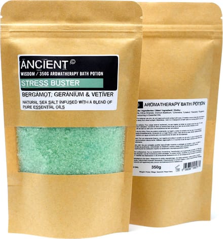 Aromatherapie Badzout - Bergamot, Geranium & Vetiver - Stressbreker - 350gr