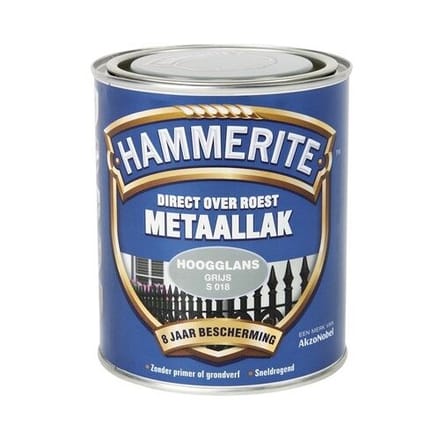 Hammerite Metaallak Direct over Roest Hoogglans - S018 Grijs