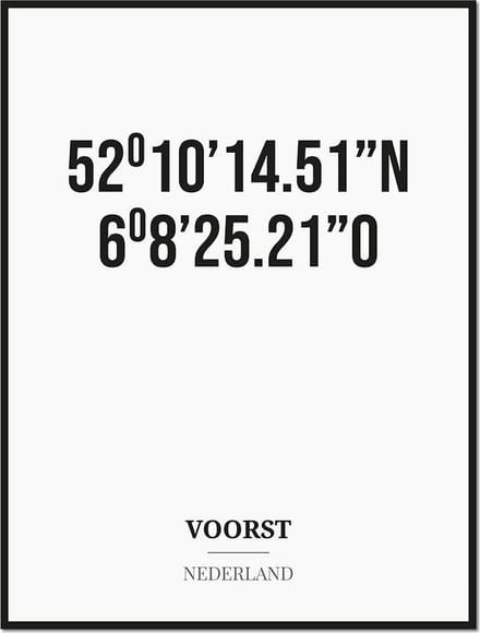 Poster/kaart VOORST met coördinaten