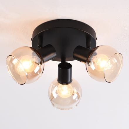 LumenXL - Draaibare plafondlamp met amber glas, 3-lichts - Peri