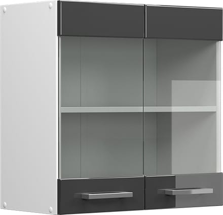 Vicco R-Line Glazen keukenkast – 60 cm Antraciet Hoogglans