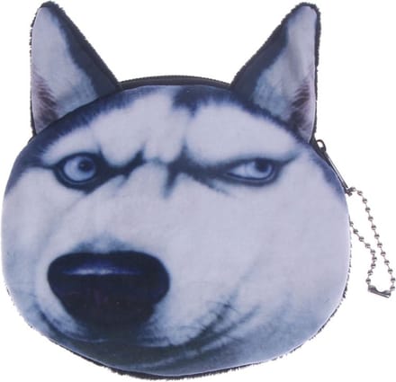 Hond Portemonnee - pasjeshouder vrouwen - kleingeld portemonnee - munthouder - Meme Husky - 1 stuks
