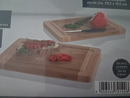 Ernesto Snijplanken Set van 2 - 29.5 x 19.5 cm - Met Sap groef - met Antislipvoetjes - Geolied Bamboe