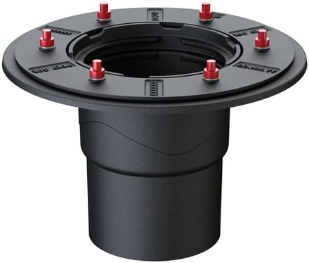 ACO Dakafvoer Passavant Spin DN150 Gietijzer persdichtflens mof 90Grad verticaal, 7036.10.12
