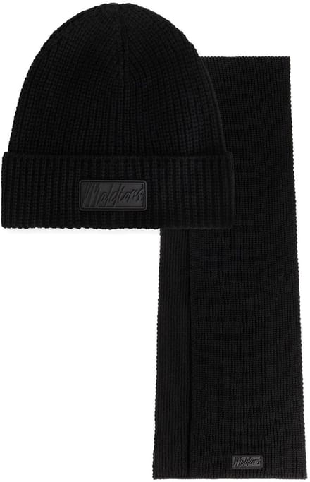 Malelions Ribbed Beanie en Sjaal Set Heren