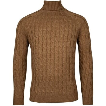 Baileys Trui Rollneck Lambswool Cable Knit Bruin / male