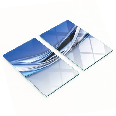 Stijlvolle en duurzame glazen borden met abstracte golfprint 2x30x52 cm