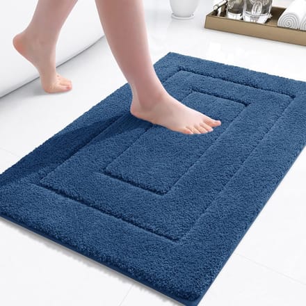 BOTC Badmat - Antislip - 80x50cm - Absorberende Badmat - Douchemat - Toiletmat - Blauw