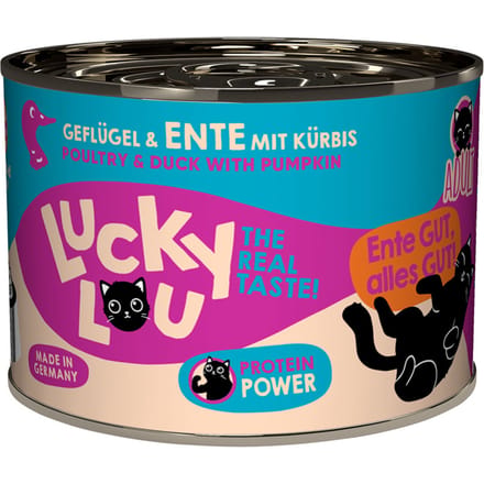 6x200g Lucky Lou Lifestage Adult Gevogelte & Eend Nat kattenvoer