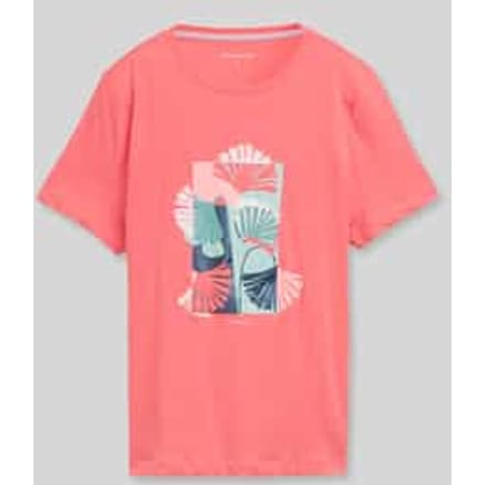 Tom Tailor - T-shirt met print - Maat M - soft coral pink