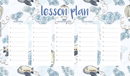 Wallvy Magnetisch Planbord - Kinderen - Samoloty en Balony - 45x26CM - Herschrijfbaar