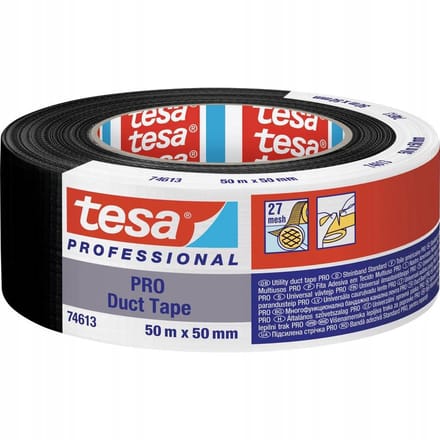 tesa Duct Tape PRO 74613-00002-00 Reparatietape Zwart (l x b) 50 m x 50 mm 1 stuk(s)