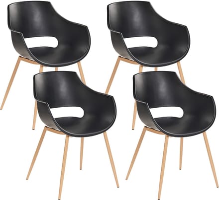 MILLERS - Set van 4 stoelen - Zwart - Synthetisch materiaal