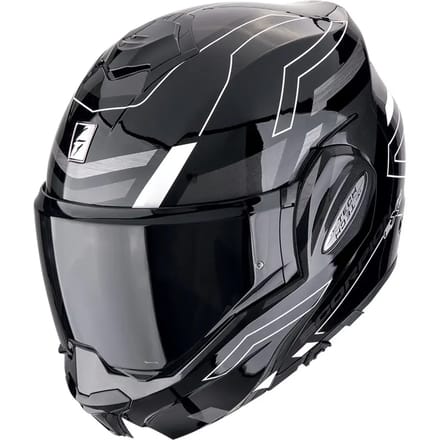 Scorpion Exo-Tech Evo Conquer Black-White - Systeemhelm - Maat M - Motorhelm - ECE 22-06 gekeurd